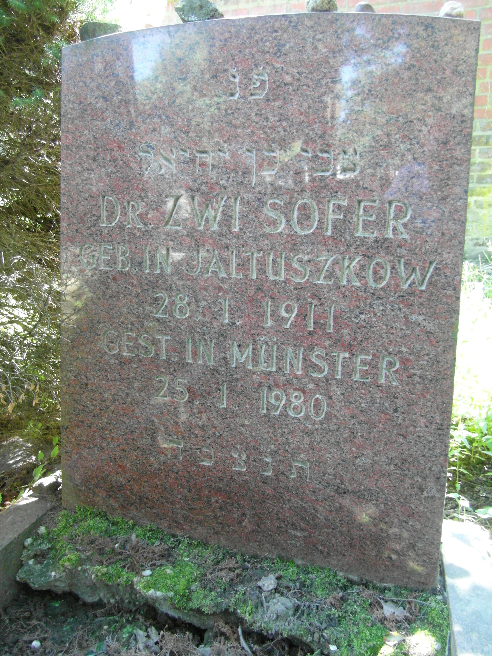 Grabstein Zwi Sofer (R19)